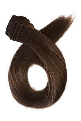 Prírodne hnedé clip in vlasy, 50cm, 150g, farba 8