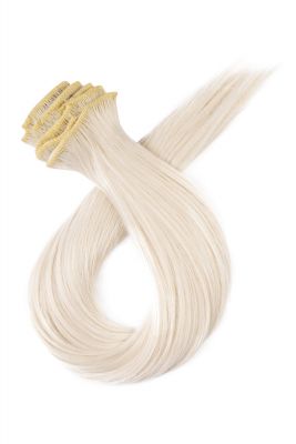 Platinové blond jednopásové vlasy, rovné, 60cm, 115g, farba 60