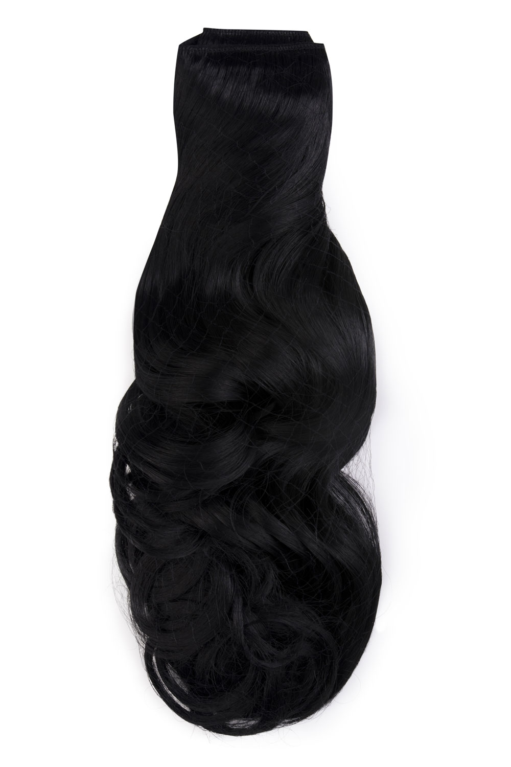 Čierne jednopásové vlasy, vlnité, 50cm, 115g, farba 1