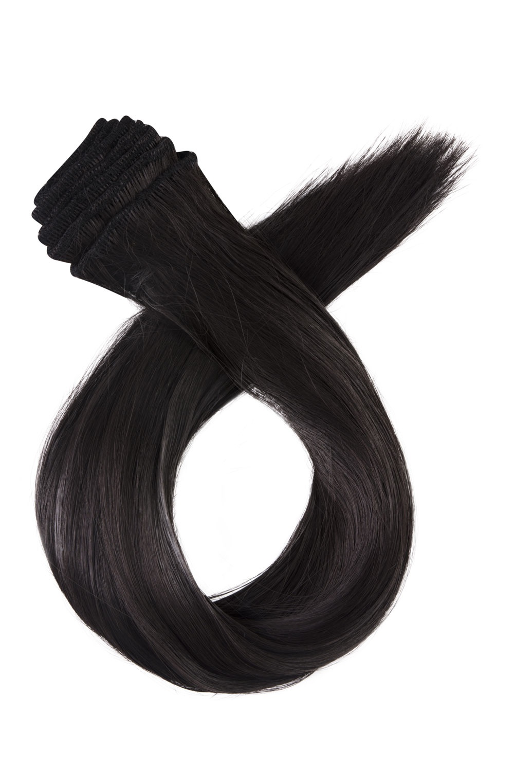 Stredne hnedé clip in vlasy, 70cm, 180g, farba 4