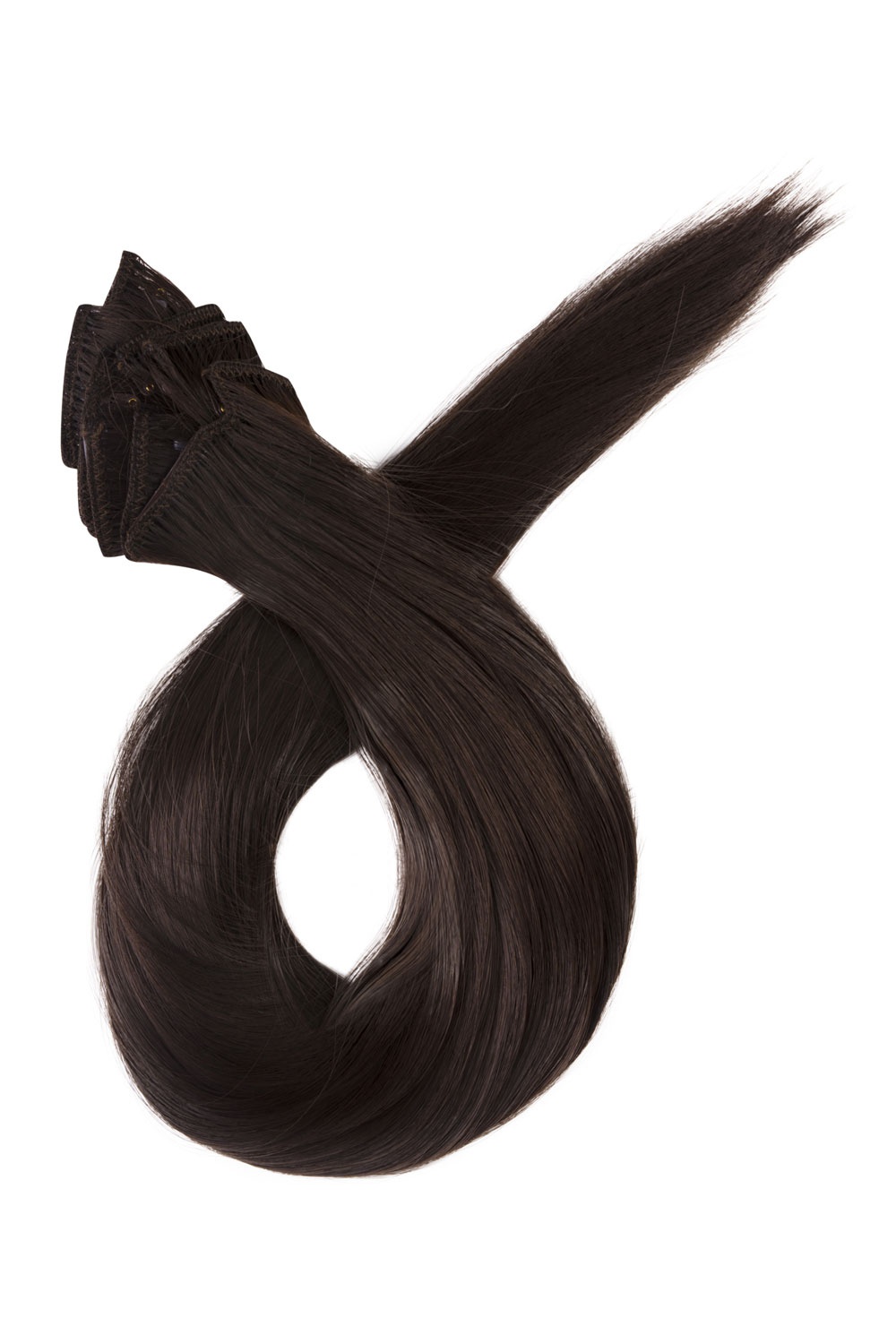 Gaštanovo hnedé clip in vlasy, 70cm, 180g, farba 6