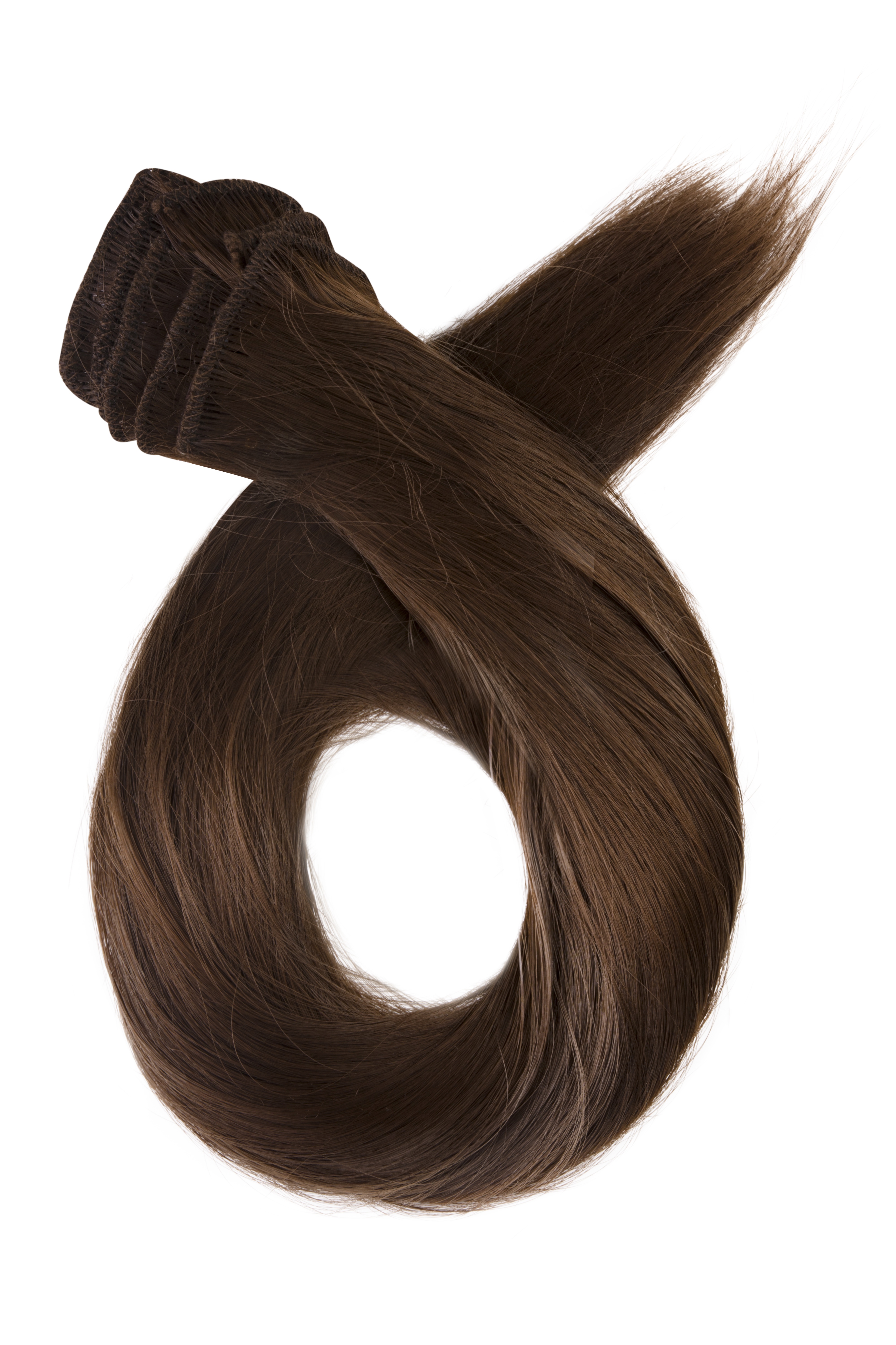 Prírodne hnedé clip in vlasy, 60cm, 150g, farba 8